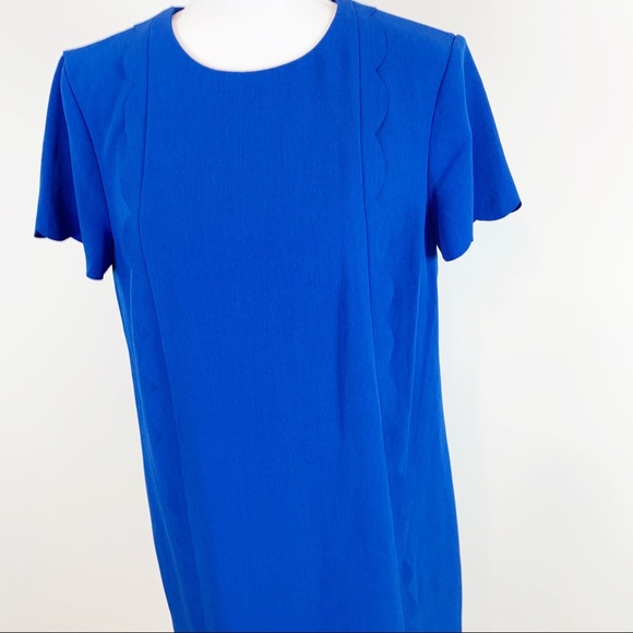 Tahari by ASL cap sleeve Scallop trim Shift Dress - Picture 2 of 8